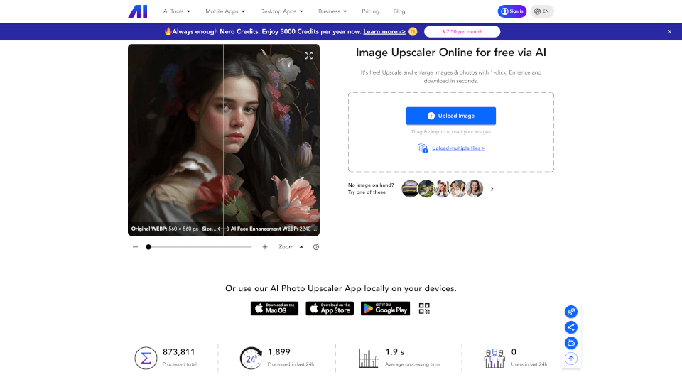 Nero AI Image Upscaler