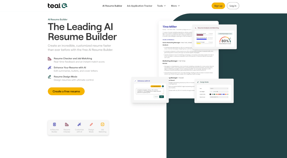 Teal Resume Builder