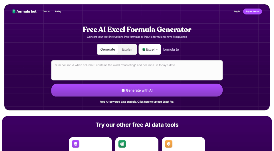 Excel Formula Bot