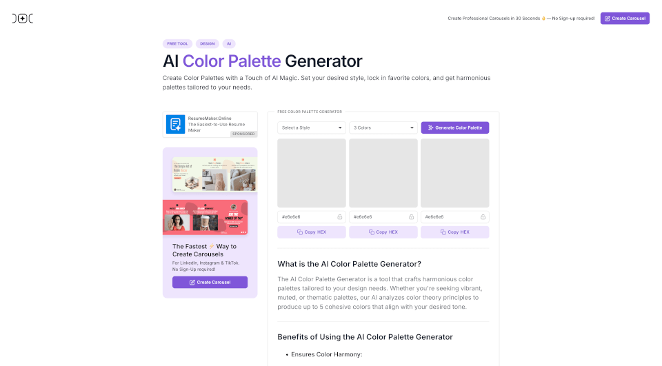 AI Color Palette Generator