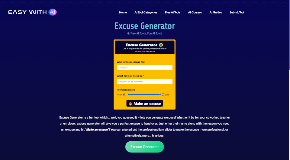 Excuse Generator