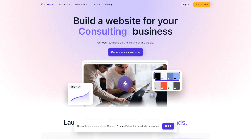 Durable AI Website Builder and Small Business Software