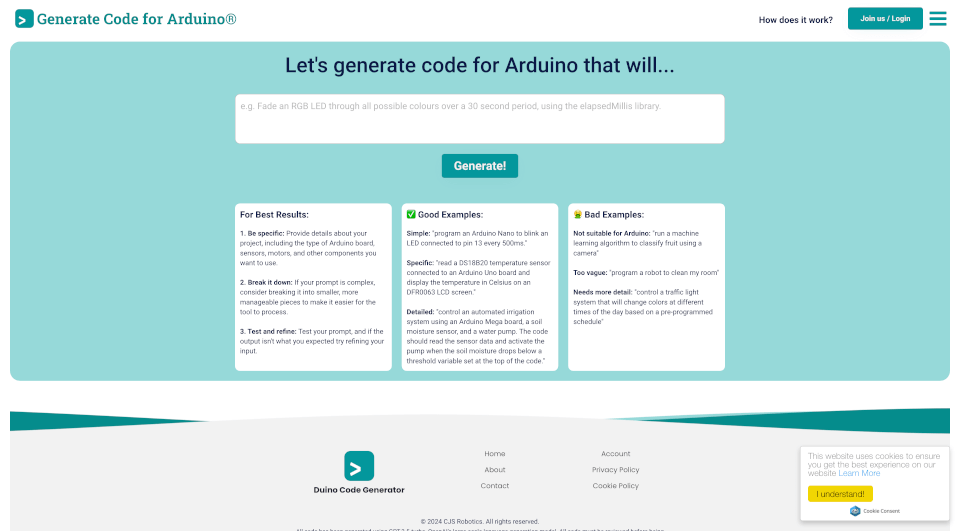 Code Generator for Arduino