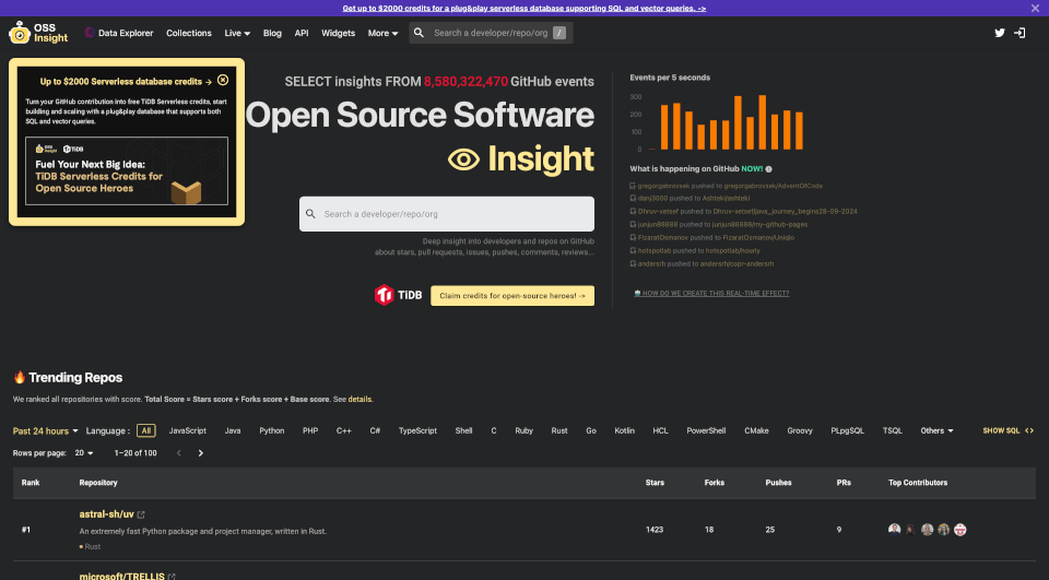 Data Explorer by OSS Insight