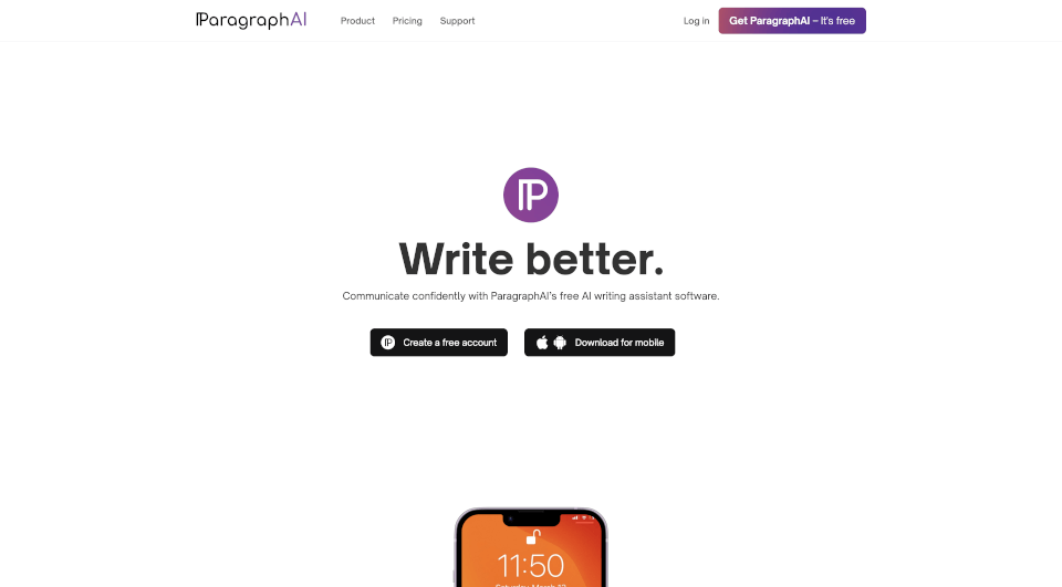 ParagraphAI - Leading AI Writing Assistant App