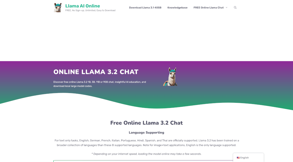 Online Llama 3.1 405B Chat by Meta AI