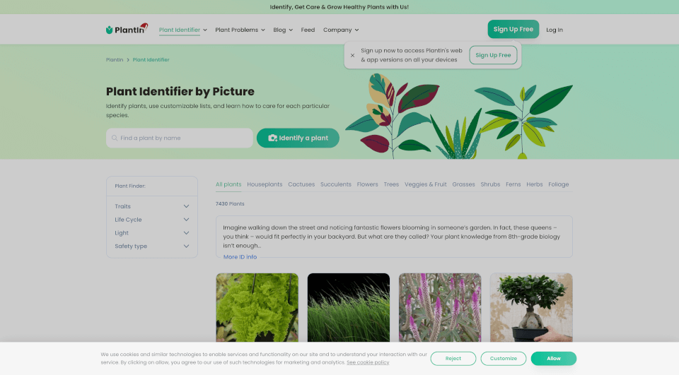 PlantIn plant care identifier