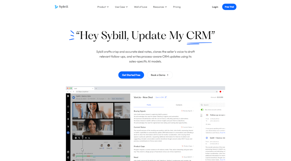 Sybill: The AI Personal Assistant for Sales Teams