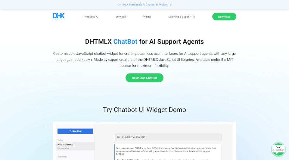 DHTMLX ChatBot