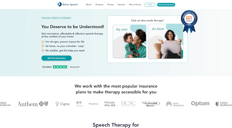 Better Speech Online Speech Therapy