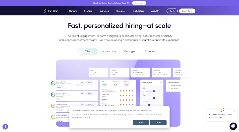 Sense Talent Engagement Platform