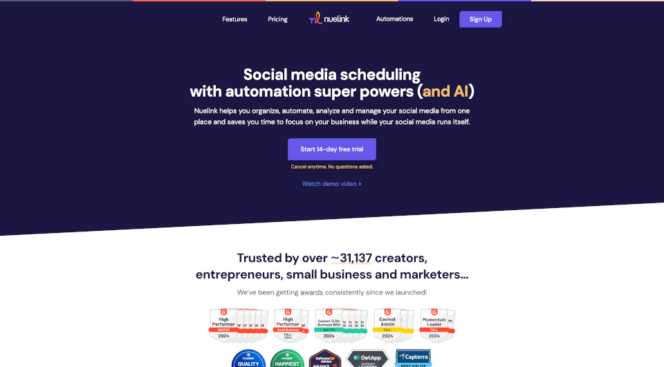 Nuelink - Social Media Scheduling and Automation Tool